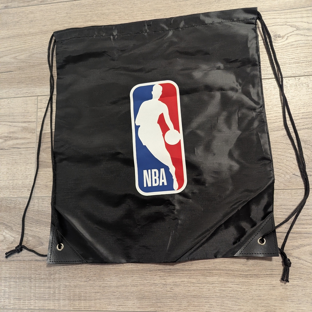 NBA Black and White Logo Drawstring Backpack